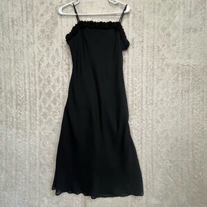 Vintage Breaking Loose Y2K Black Whimsi Dress Rosette Applique Sz M